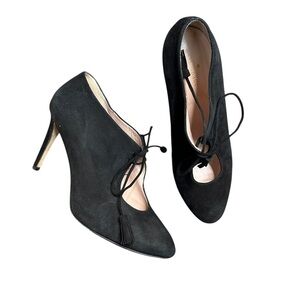 Kate Spade Black Suede Heels with Tassel Detail